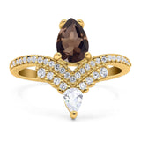 Pear Teardrop Natural Stone Wedding Ring