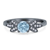 Art Deco Round Natural Stone Floral Ring