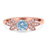 Art Deco Round Natural Stone Floral Ring