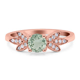 Art Deco Round Natural Stone Floral Ring