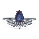 Pear Teardrop Natural Stone Wedding Ring