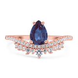 Pear Teardrop Natural Stone Wedding Ring