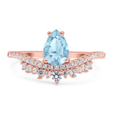 Pear Teardrop Natural Stone Wedding Ring