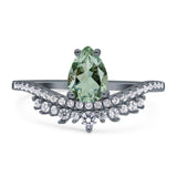 Pear Teardrop Natural Stone Wedding Ring