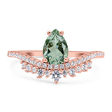 Pear Teardrop Natural Stone Wedding Ring