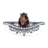 Pear Teardrop Natural Stone Wedding Ring