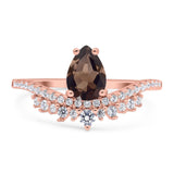 Pear Teardrop Natural Stone Wedding Ring