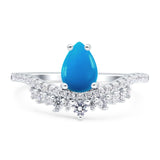 Pear Teardrop Natural Stone Wedding Ring