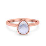 Pear Teardrop Natural Stone Solitaire Ring