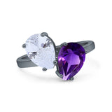 Pear Teardrop Natural Stone Wedding Ring