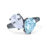 Pear Teardrop Natural Stone Wedding Ring