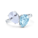 Pear Teardrop Natural Stone Wedding Ring