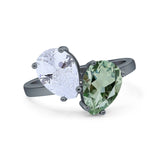 Pear Teardrop Natural Stone Wedding Ring