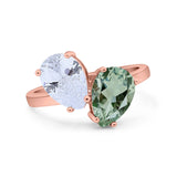 Pear Teardrop Natural Stone Wedding Ring