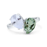 Pear Teardrop Natural Stone Wedding Ring