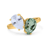 Pear Teardrop Natural Stone Wedding Ring