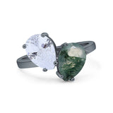 Pear Teardrop Natural Stone Wedding Ring