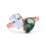 Pear Teardrop Natural Stone Wedding Ring