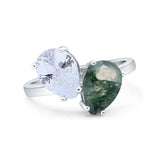 Pear Teardrop Natural Stone Wedding Ring