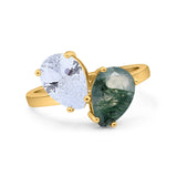 Pear Teardrop Natural Stone Wedding Ring