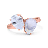 Pear Teardrop Natural Stone Wedding Ring