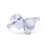 Pear Teardrop Natural Stone Wedding Ring