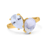 Pear Teardrop Natural Stone Wedding Ring