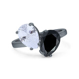 Pear Teardrop Natural Stone Wedding Ring