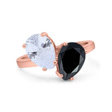 Pear Teardrop Natural Stone Wedding Ring
