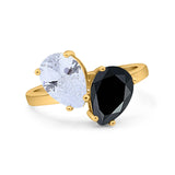 Pear Teardrop Natural Stone Wedding Ring