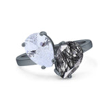 Pear Teardrop Natural Stone Wedding Ring