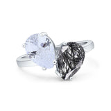 Pear Teardrop Natural Stone Wedding Ring