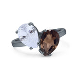 Pear Teardrop Natural Stone Wedding Ring