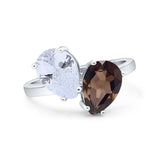 Pear Teardrop Natural Stone Wedding Ring