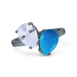 Pear Teardrop Natural Stone Wedding Ring