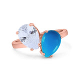 Pear Teardrop Natural Stone Wedding Ring
