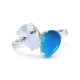 Pear Teardrop Natural Stone Wedding Ring