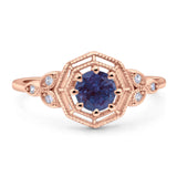 Art Deco Round Natural Stone Beaded Ring