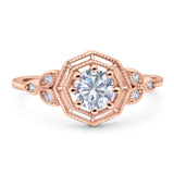 Art Deco Round Natural Stone Beaded Ring
