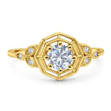 Art Deco Round Natural Stone Beaded Ring