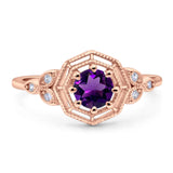Art Deco Round Natural Stone Beaded Ring