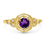 Art Deco Round Natural Stone Beaded Ring
