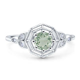 Art Deco Round Natural Stone Beaded Ring