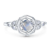 Art Deco Round Natural Stone Beaded Ring