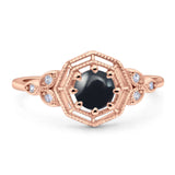 Art Deco Round Natural Stone Beaded Ring