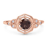 Art Deco Round Natural Stone Beaded Ring