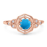 Art Deco Round Natural Stone Beaded Ring