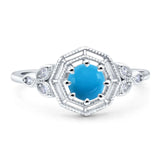 Art Deco Round Natural Stone Beaded Ring