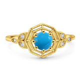Art Deco Round Natural Stone Beaded Ring