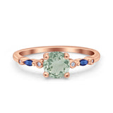 Minimalist Round Natural Stone Art Deco Ring